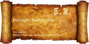 Beregh Modeszta névjegykártya